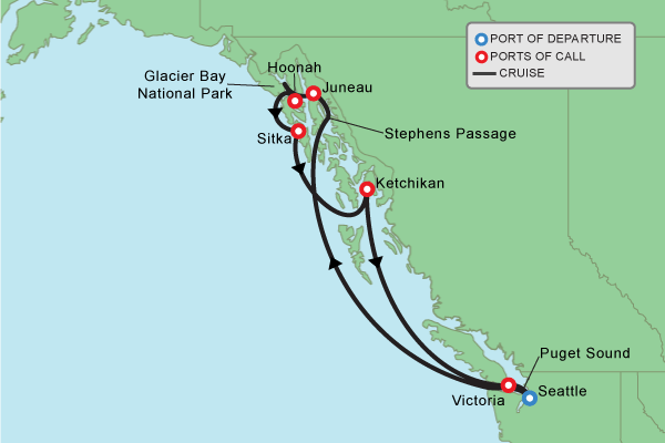 Cruise itinerary map